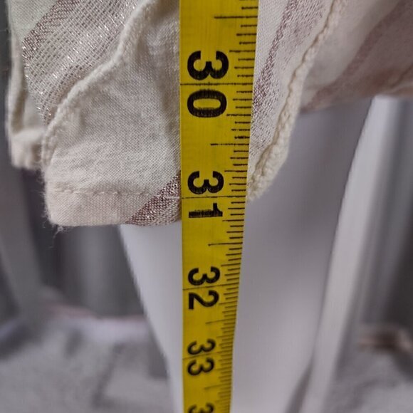 Lane Bryant Womens Cotton Blend Cream Pink Stripe Sleeveless Button Up Top Sz 16 - Picture 6 of 11